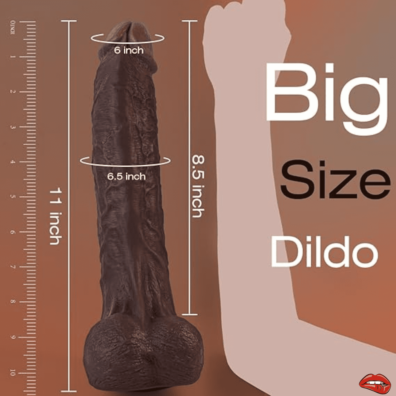 11 Inch black Soft Silicone Dildo For All Holes. - Image 3