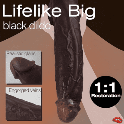 11 Inch black Soft Silicone Dildo For All Holes. - Image 2