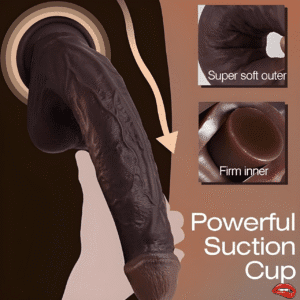 11 Inch black Soft Silicone Dildo For All Holes.